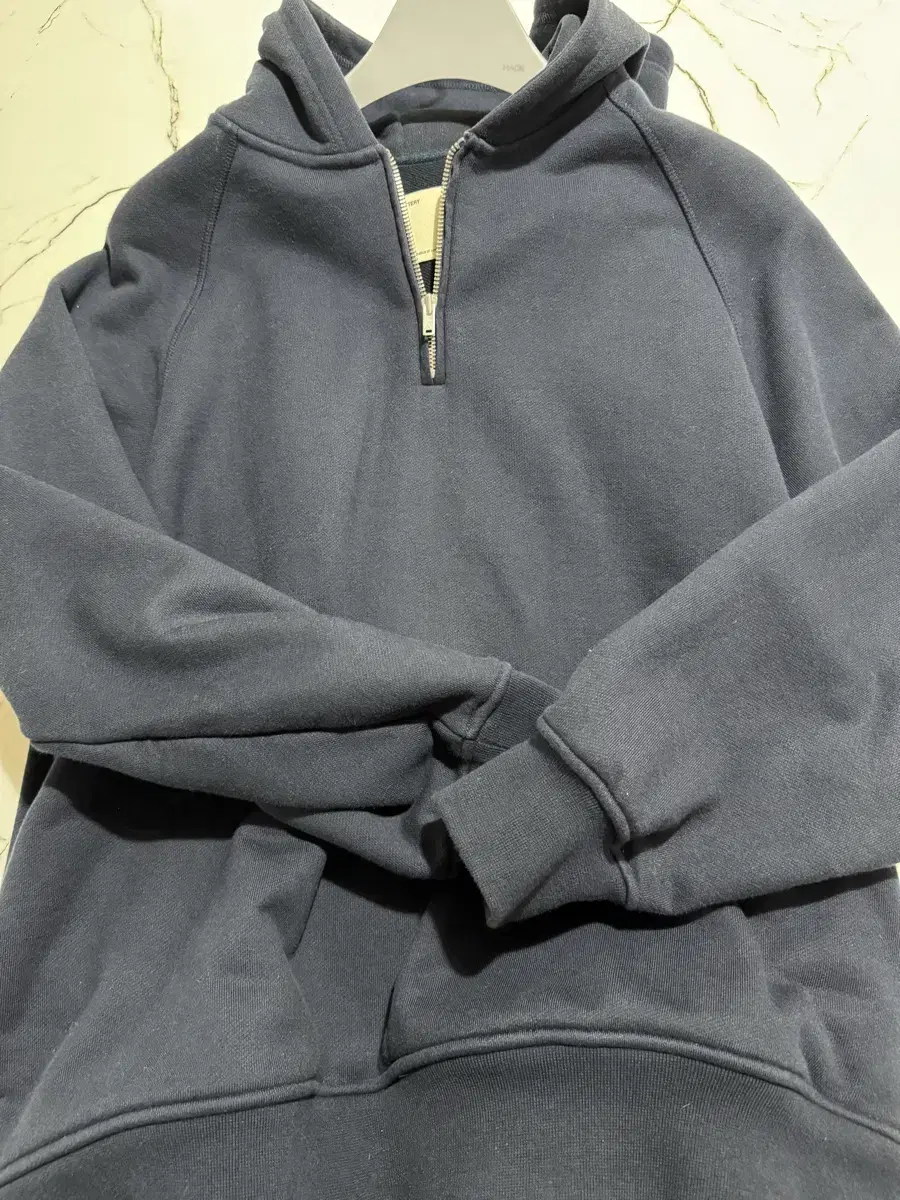 Pottery Half Zip Up Hoodie Navy 1