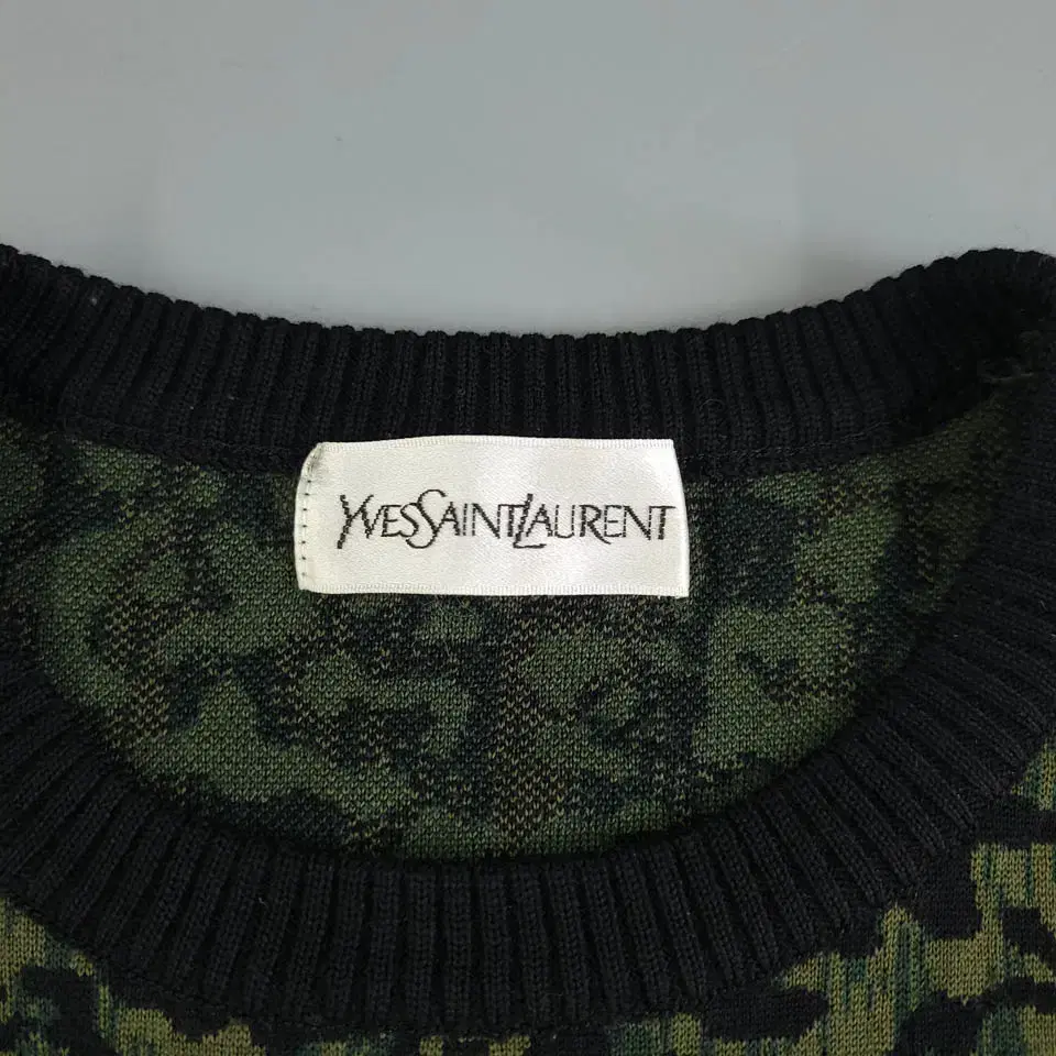 YSL 입생로랑 JP 90s 카키 올리브 그린 블랙 레오파드 표범 애니멀