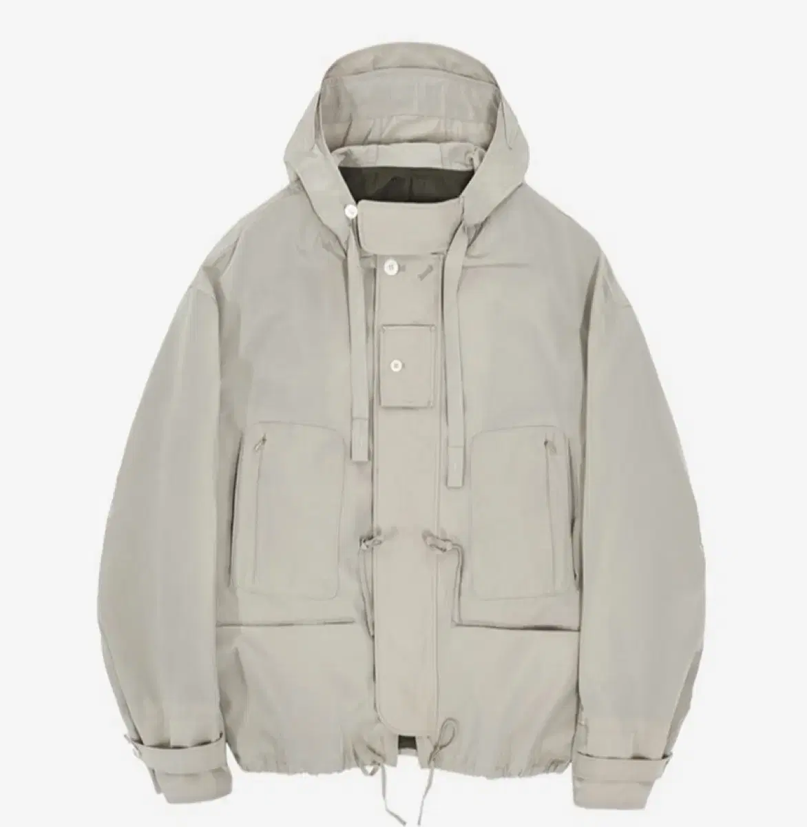 Polythene beige hooded parka Full boxing