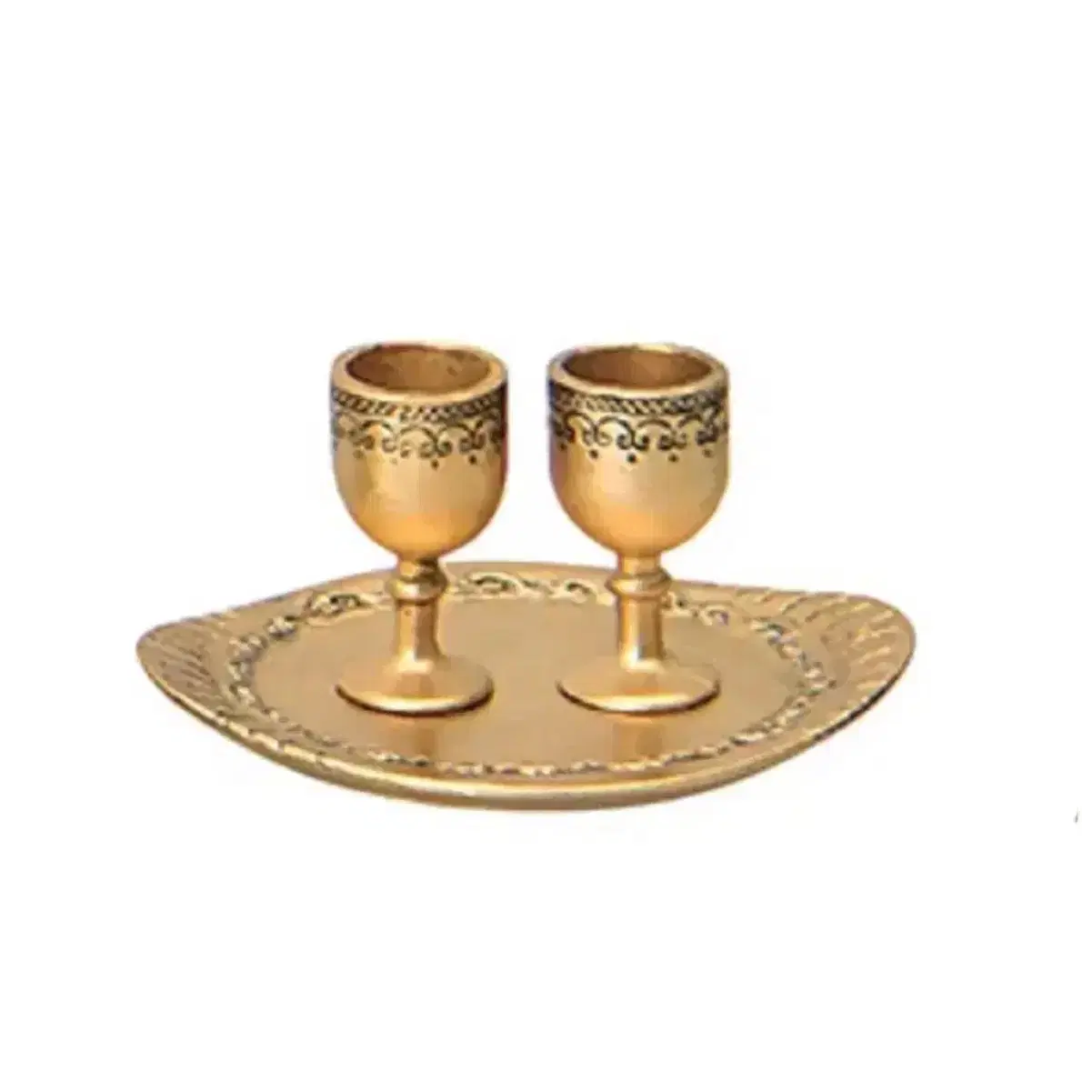 Lenticular plate 2 stemmed drinking glasses