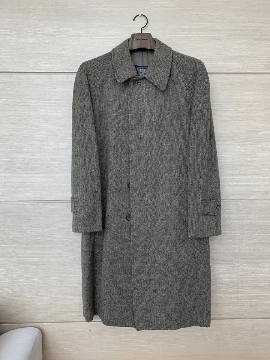 Vintage Burberry Herringbone Balmacan Coat