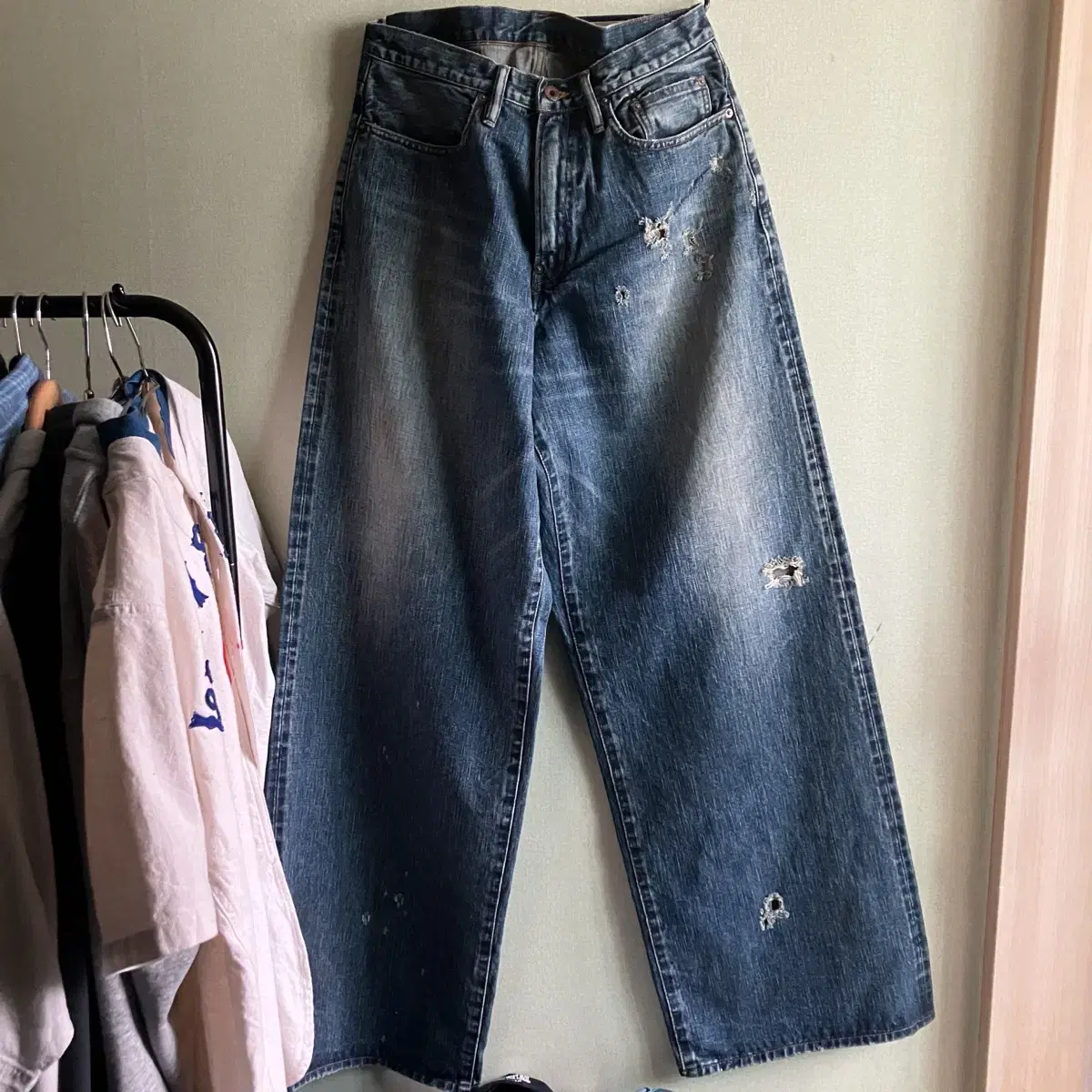 슈가힐 sugarhill faded modern wide denim