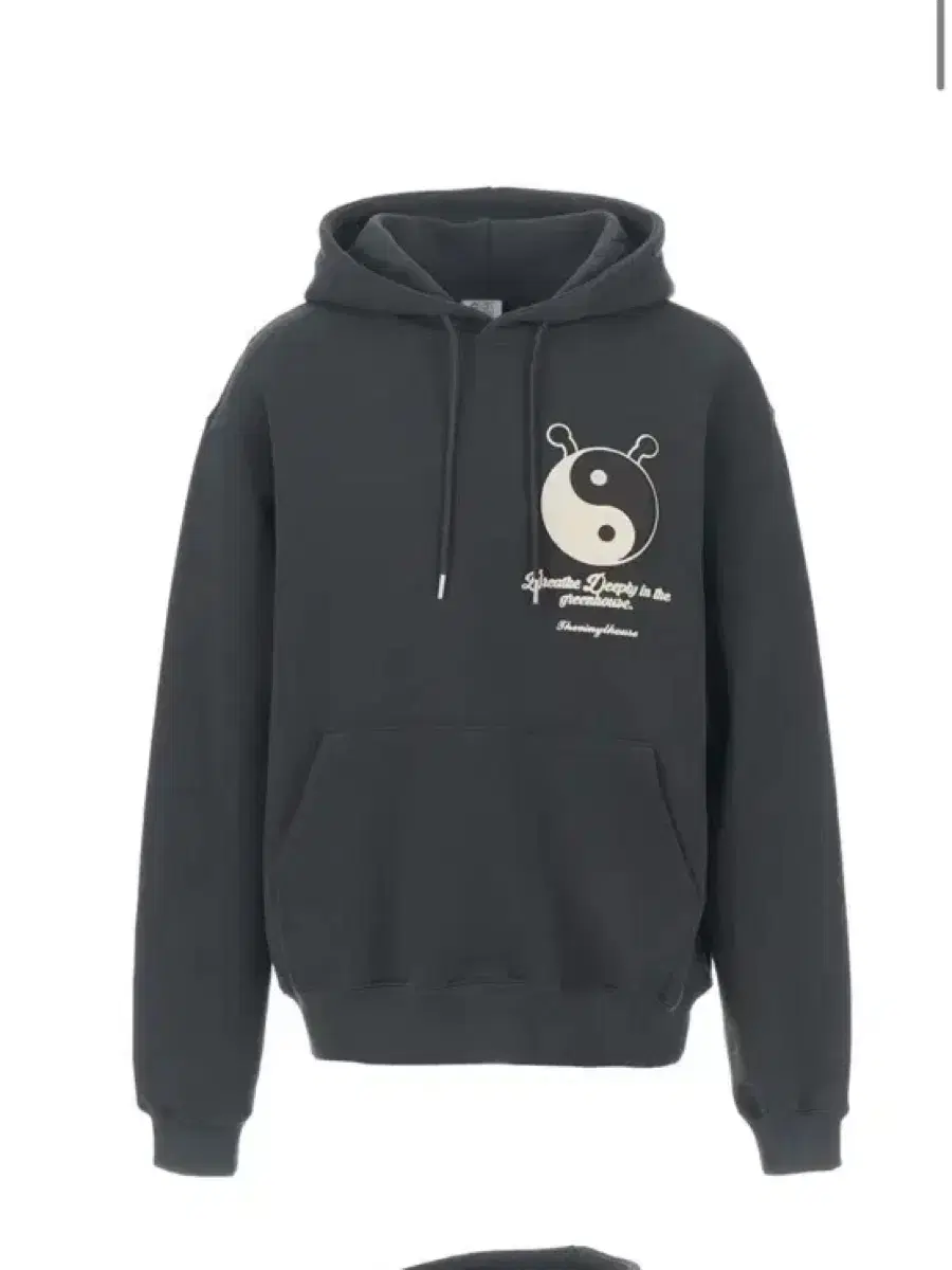 더바이닐하우스 PUFF YIN YANG HOODIE CHARCOAL