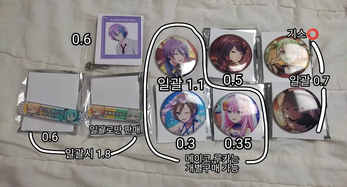 Pseudo Rui Ichika Tsukasa Nene Bokaro Meiko Lukamiku Canbadge Keyring