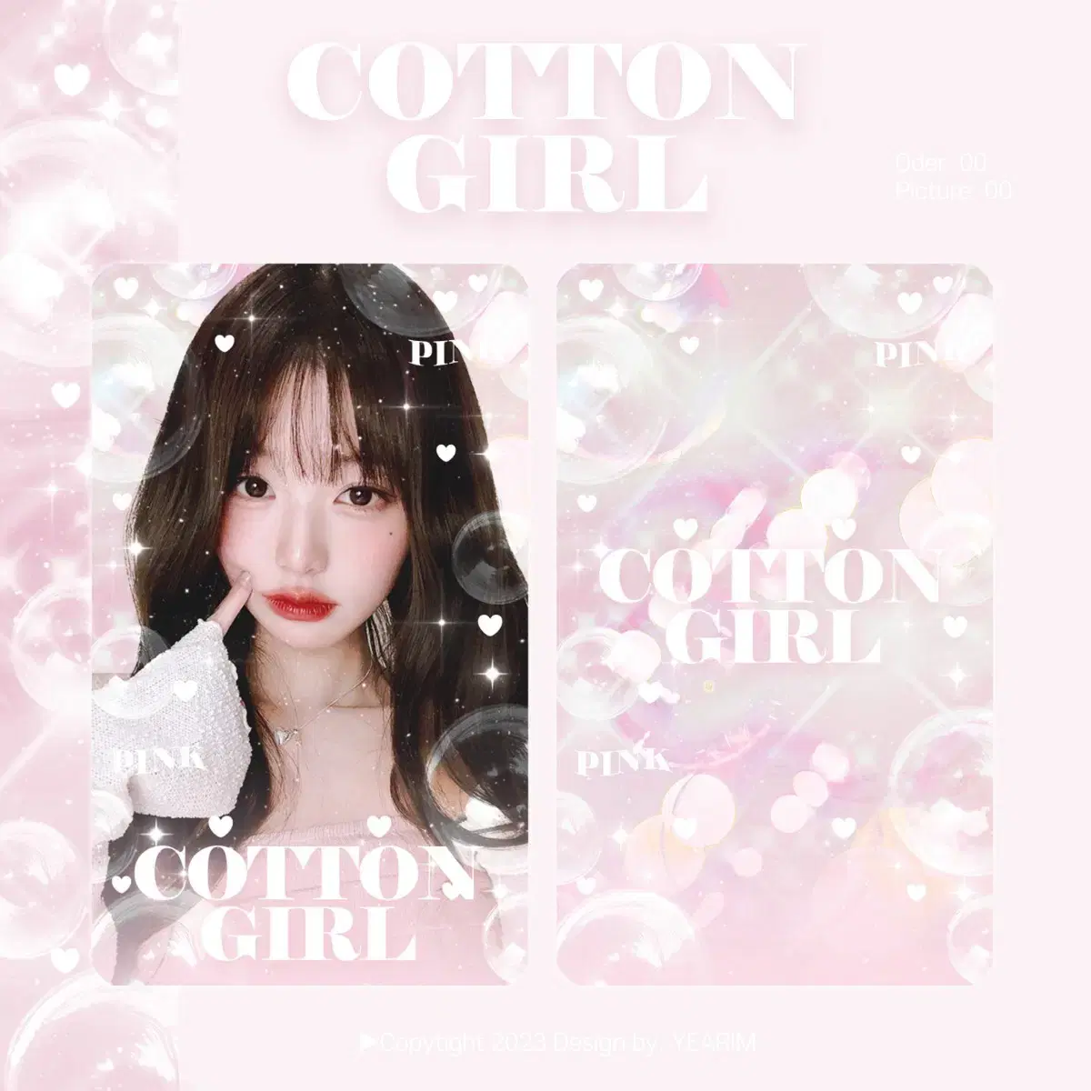 Ive jang wonyoung sells photocard designs.