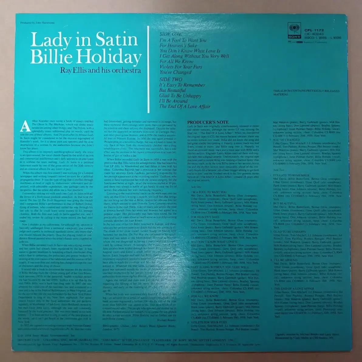 LP billie holiday