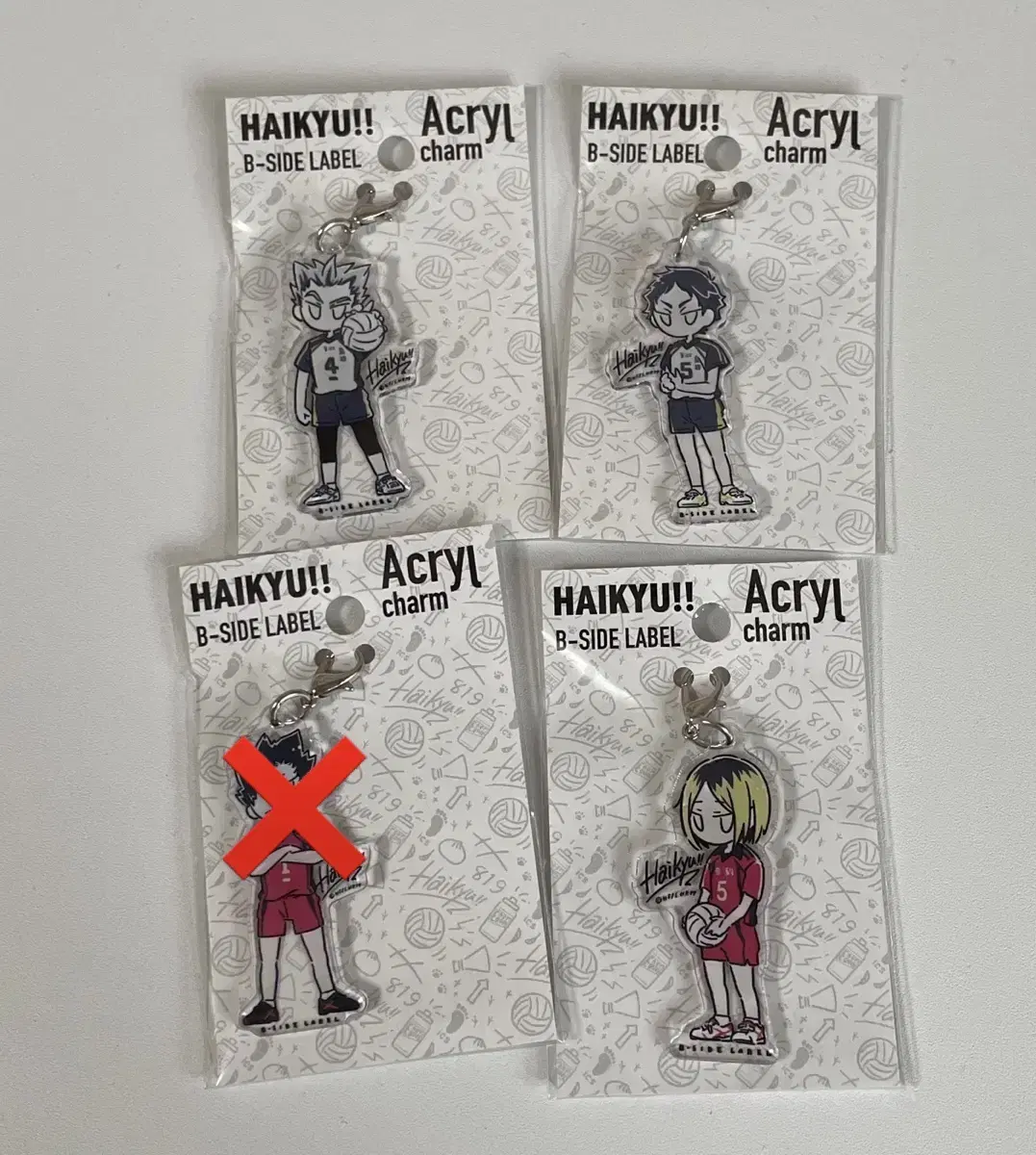 Haikyuu Biside acrylic Cham Cham keyring Bokuto Akaashi Kuroo Kenma