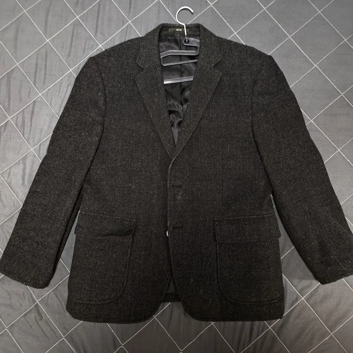 Winter Herringbone Blazer 100% Charcoal