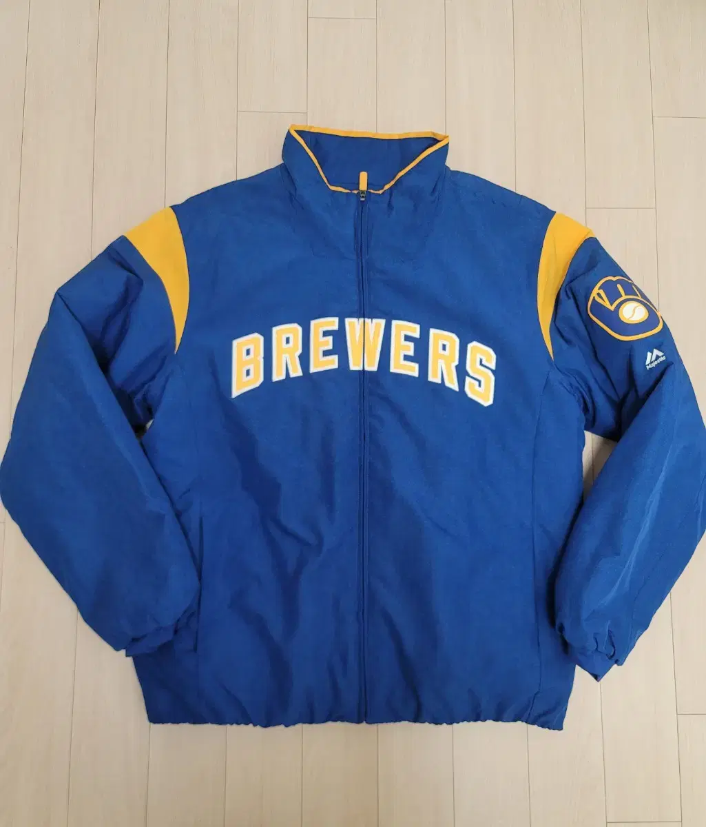 Majestic Authentic Milwaukee Brewers New Thermabase Dugout Jacket L (105)