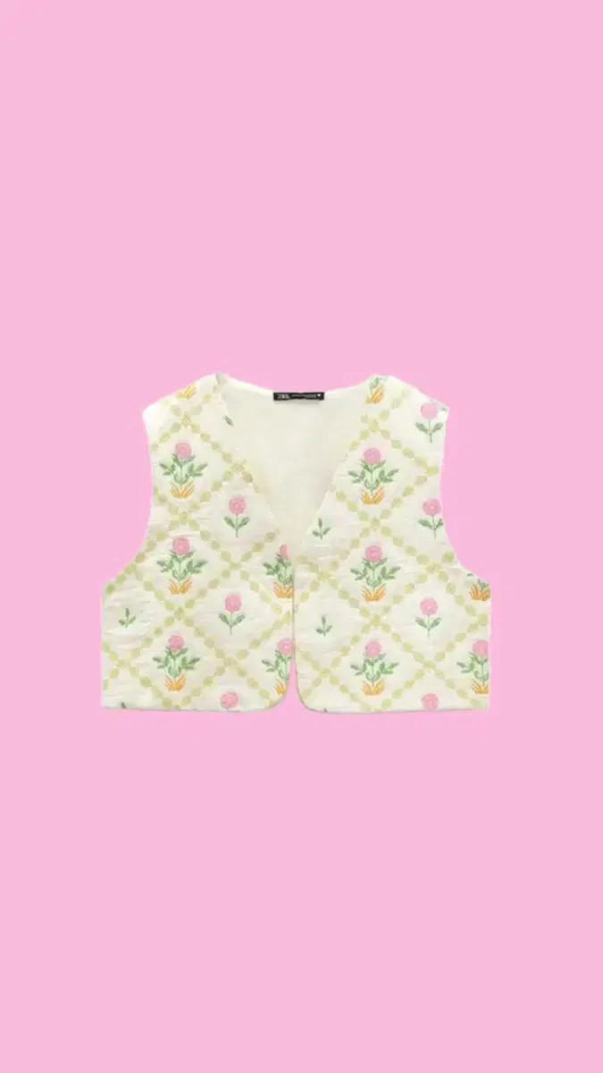 Zara Embroidered Quilted Quilted Vest