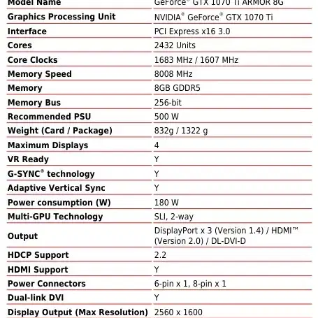 GTX1070Ti ARMOR 8G