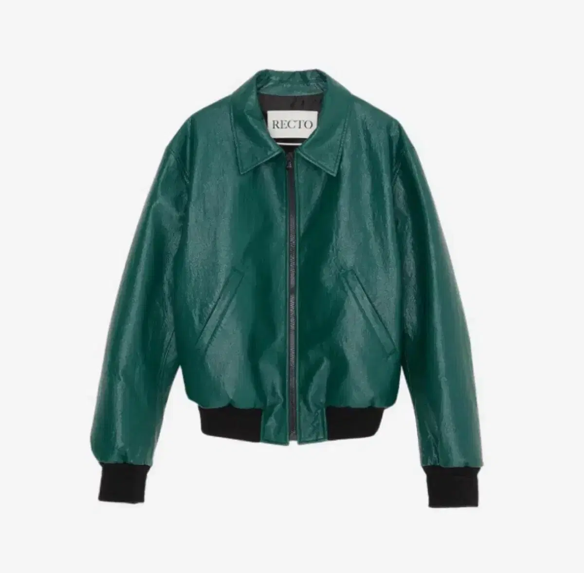 Recto Leather Jacket Deep Green M