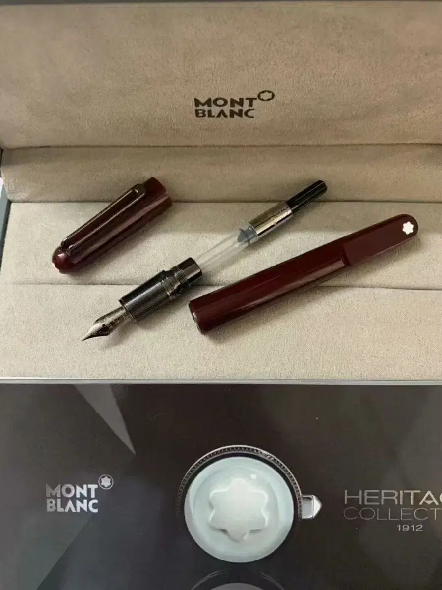 Montblanc몽블랑 M 시리즈 자석 뚜껑 브라운 레드 만년필 서명용