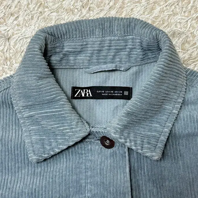 XS)ZARA 자라 오버핏 코듀로이 트러커 자켓