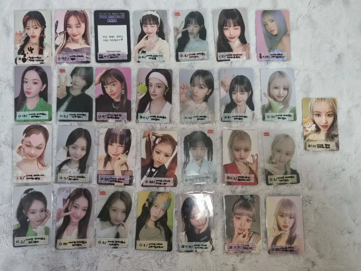 Ive photocard sell wts jang wonyoung ahn yujin kim gaeul hyunseo lee hyunseo lee papa johnsearmuse