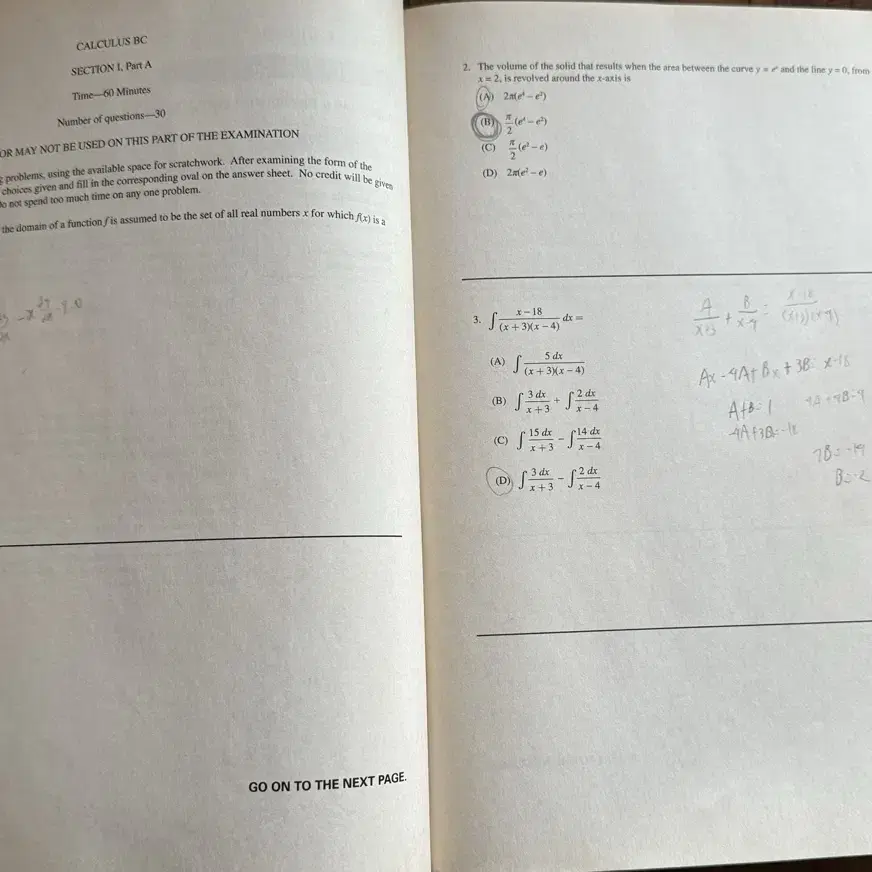 AP Calculus BC Exam, 2018 E 미적분학 원서