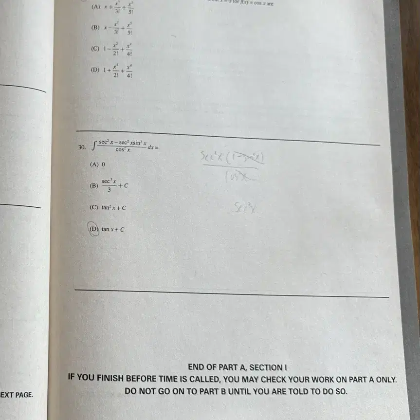 AP Calculus BC Exam, 2018 E 미적분학 원서