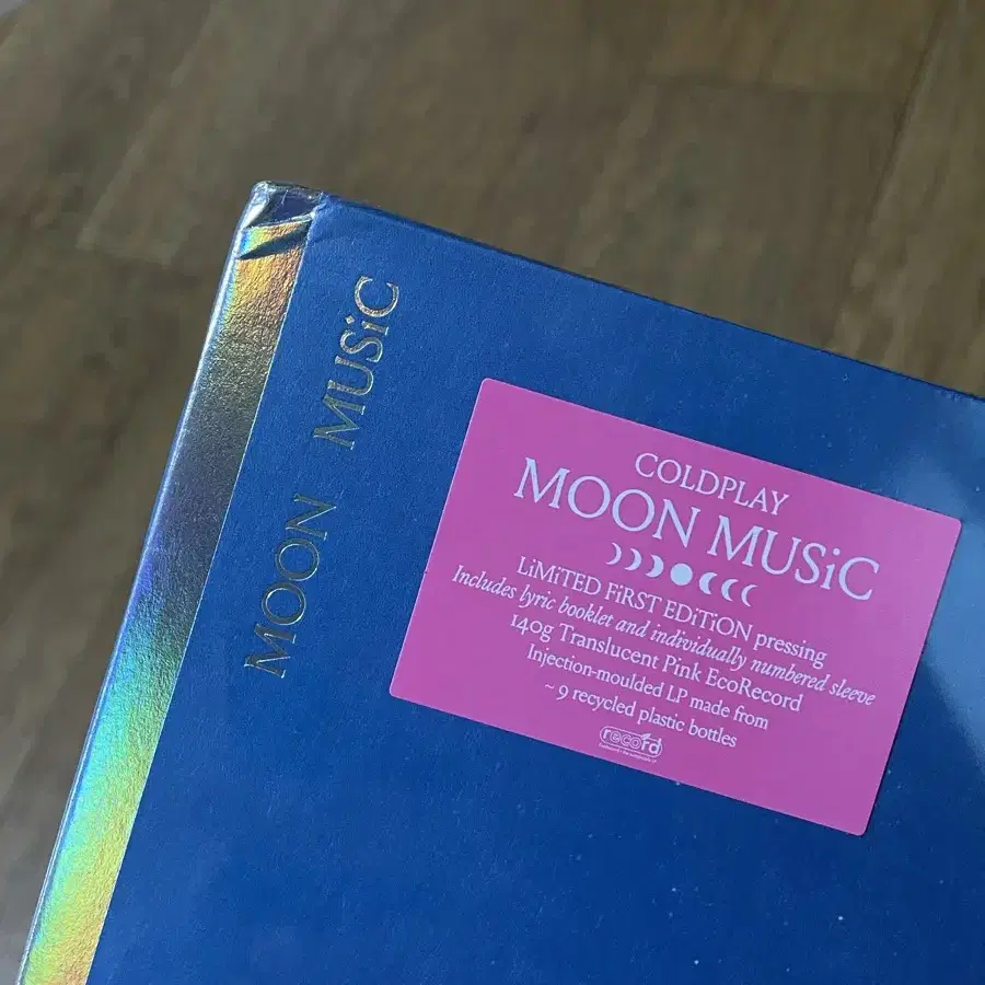 콜드플레이 - moon music lp 사인카드 반 투명핑크 미개봉