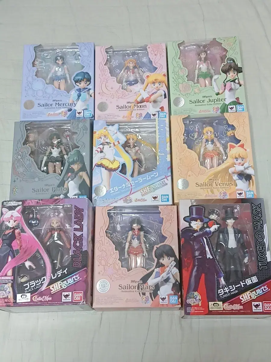 Sailor Moon SHF Figures 9pcs (Tuxedo Face/Black Lady included)