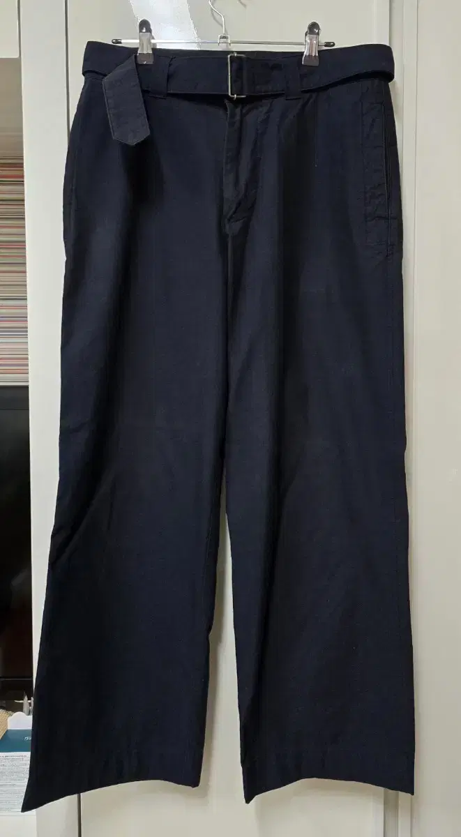 [M] MHL Margaret Howell Navy Self-Belting Cotton Pants