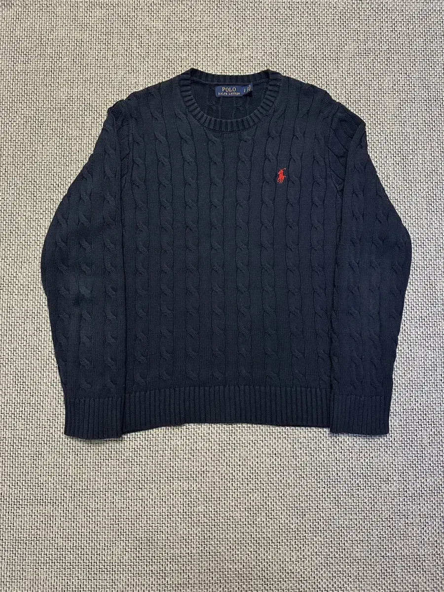 [A+/S] Polo Pretzel Knit Navy