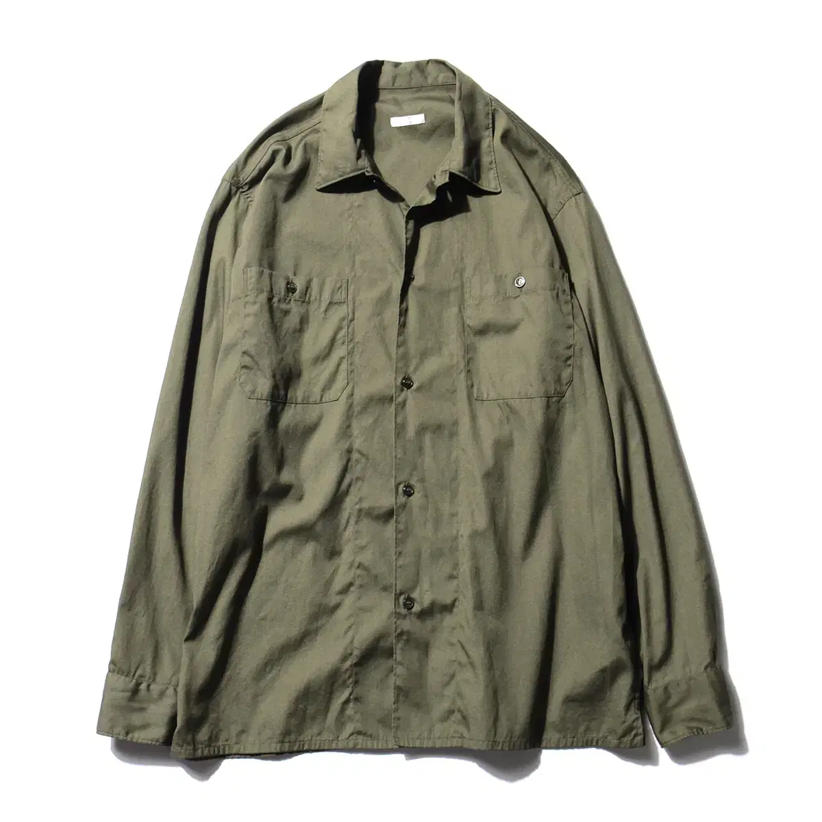 COMOLI Komori Open Kara Shirt, Olive [1]