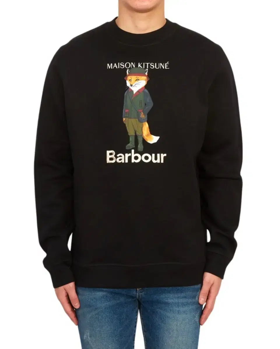 Maison Kitsune Barbour Collaboration Brushed Man-to-Man Sweatshirt