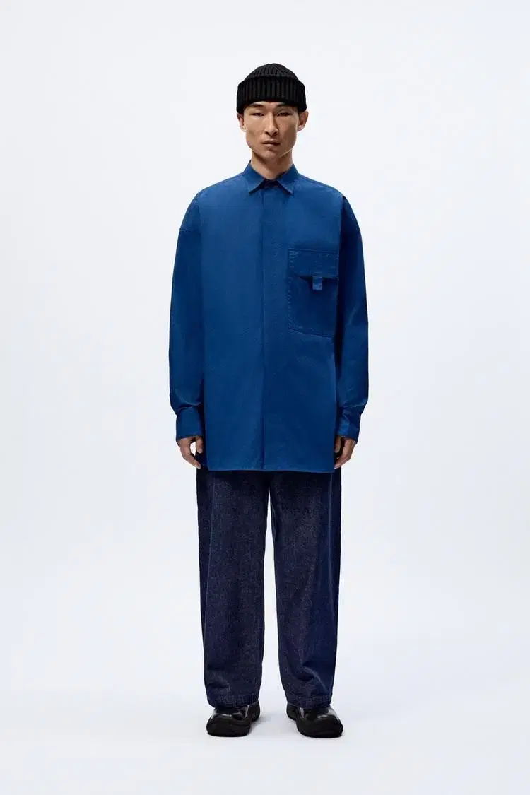 [L] Zara Studio Nicholson pocketed overshirt bloo