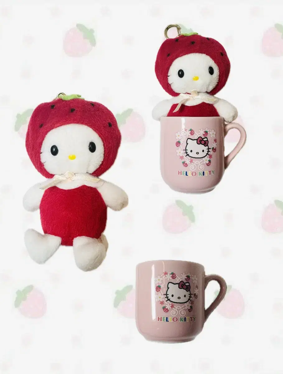 Strawberry Kitty Doll + Cup Set