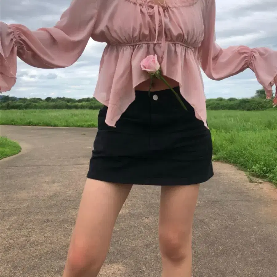 애즈온 아미라 블라우스 핑크 ason amira blouse pink