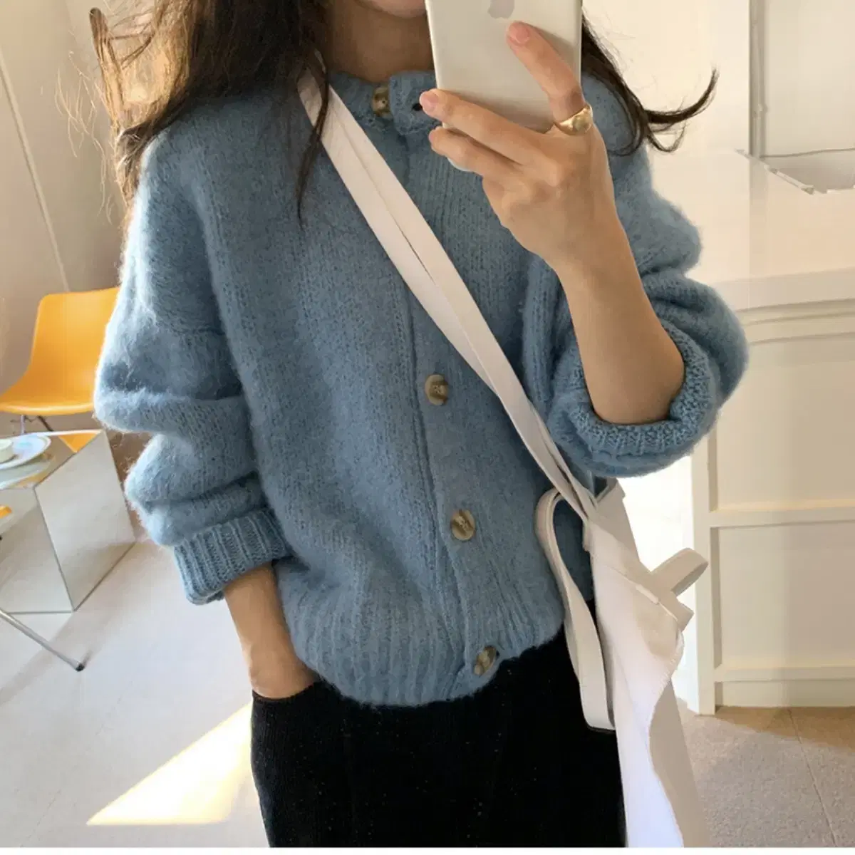 프롬비기닝 블루울니트가디건bliss wool knit cardigan