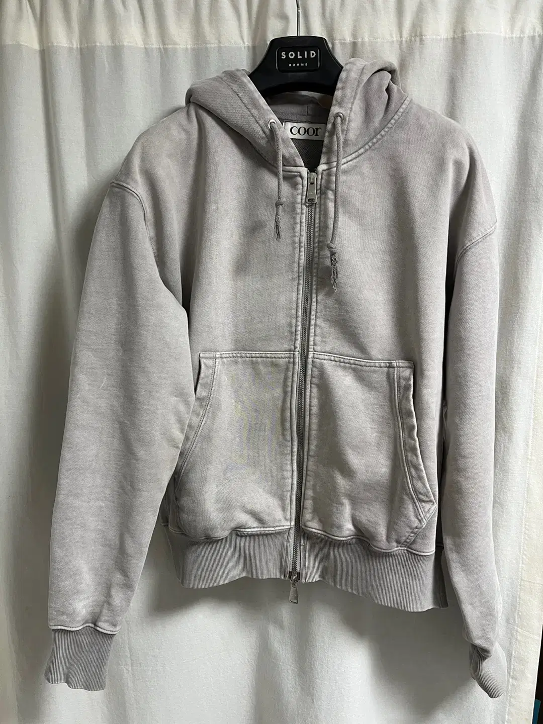 Coors 24SS GarmentDown hooded zip-up washed grayWOMEN FREE