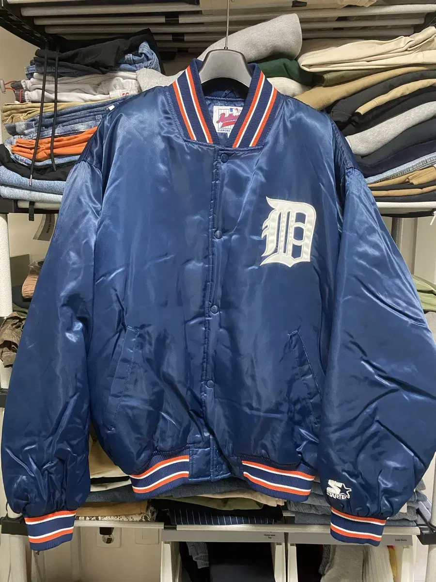 Starter Detroit Tigers Satin Baseball Jumper XL