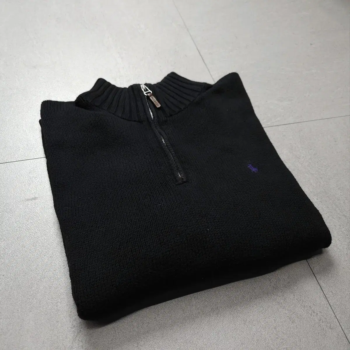 Polo Ralph Lauren Purple Pony Black Minimalist Sweater