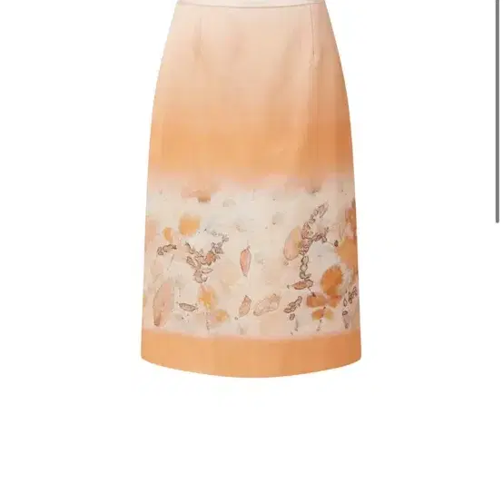 티크 teak SILK SKIRT_LEAF CORAL