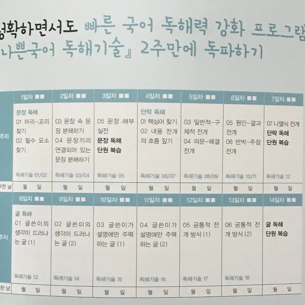 수능국어 독학서 - 나쁜국어 독해기술 책 판매합니다