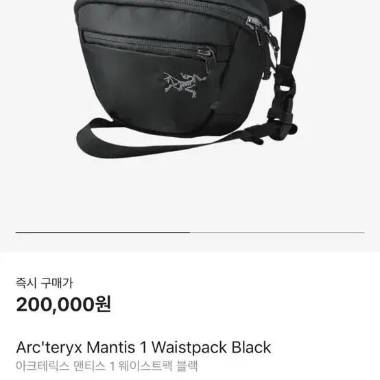 아크테릭스 맨티스 1 웨이스트팩 블랙 Arc'teryx Mantis 1