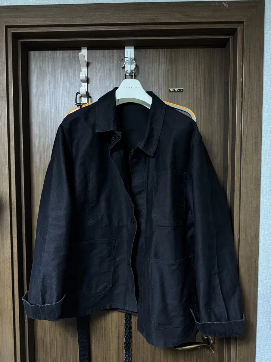 French Work Jacket Moleskin Black XL