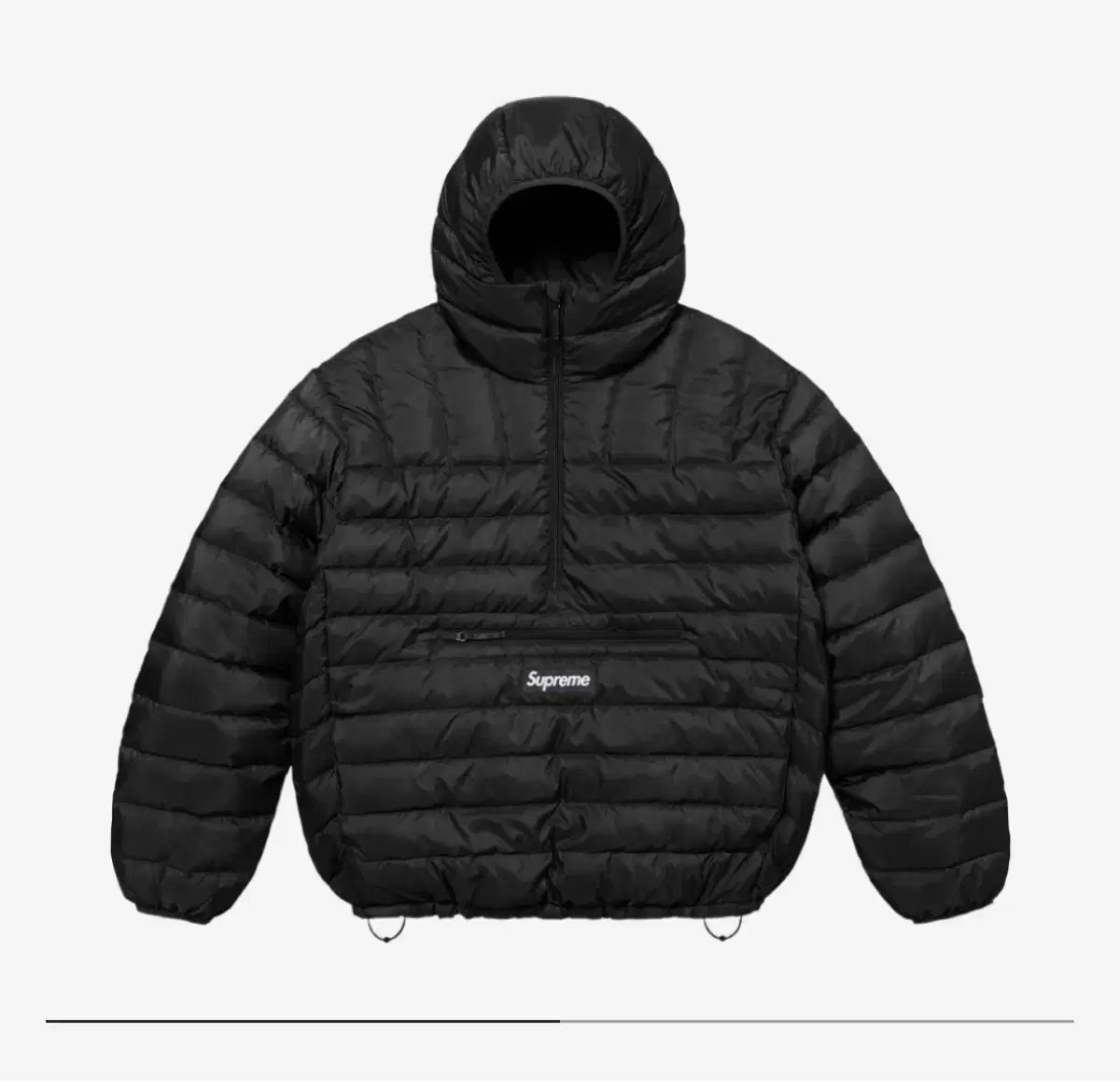 Supreme Micro Down Half Zip Hooded Pullover Black 24FW