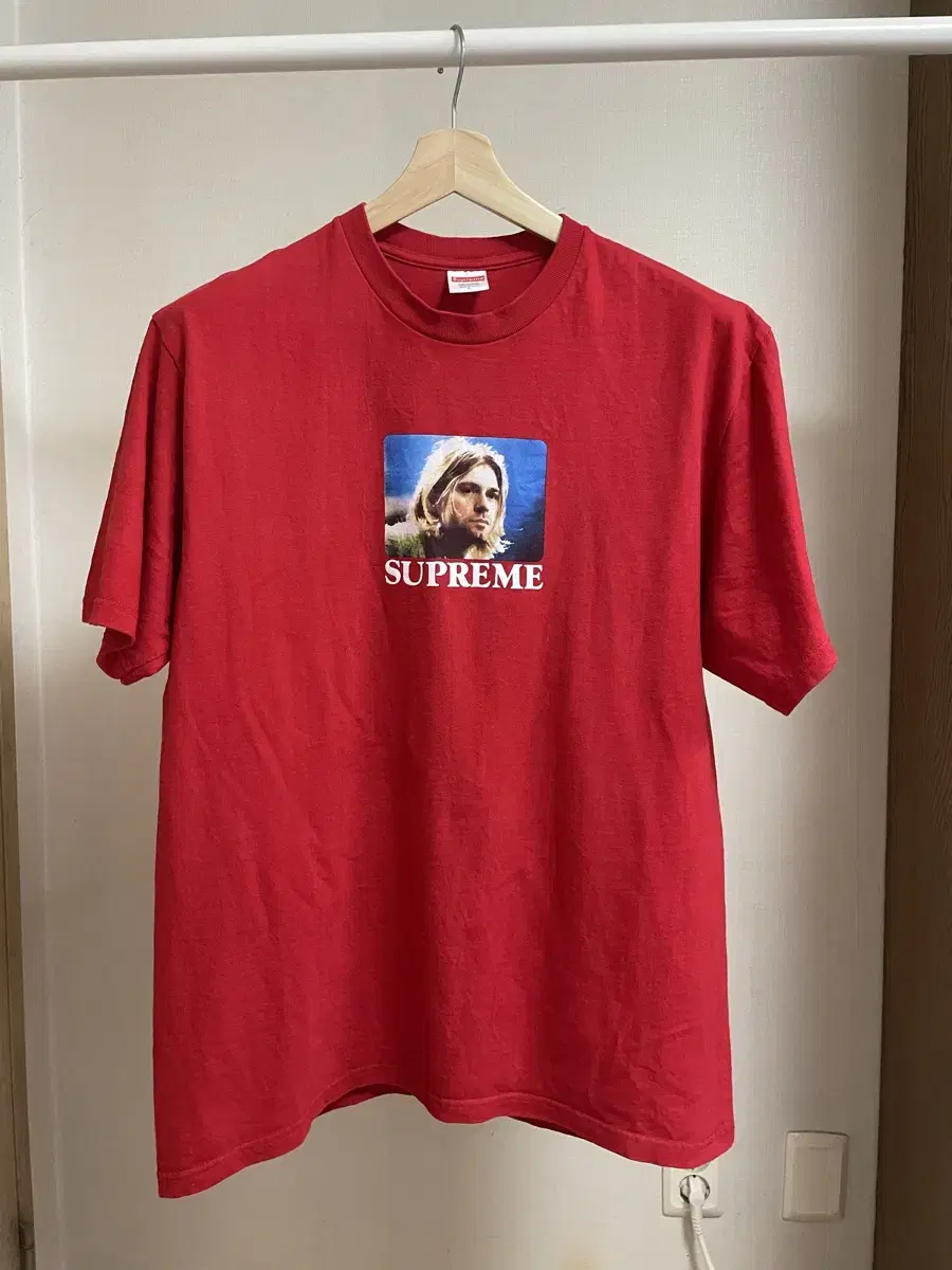 [L]Supreme Kurt Cobain Photo T-Shirt Red