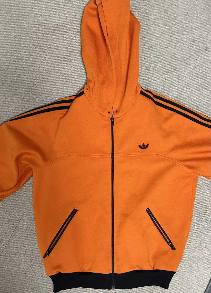 Adidas 80s West Germany Hooded Zip Up Jersey Track Top Orange