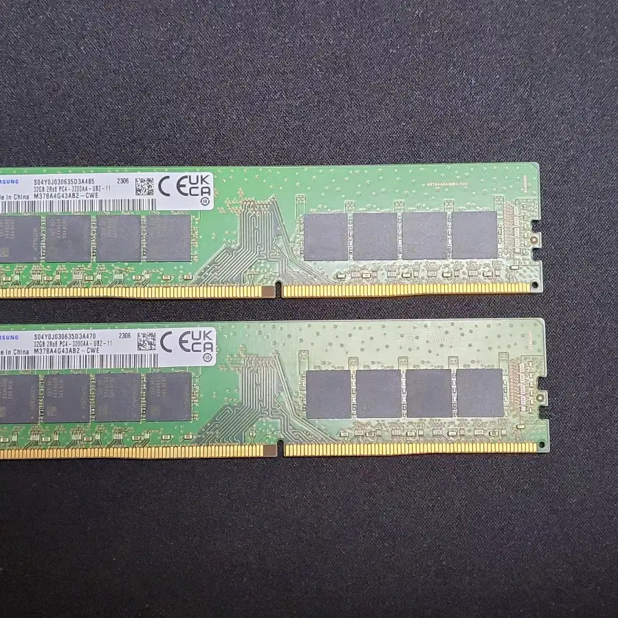 컴퓨터 부품 삼성 메모리 ddr4 3200aa 64gb(32gb 두개)