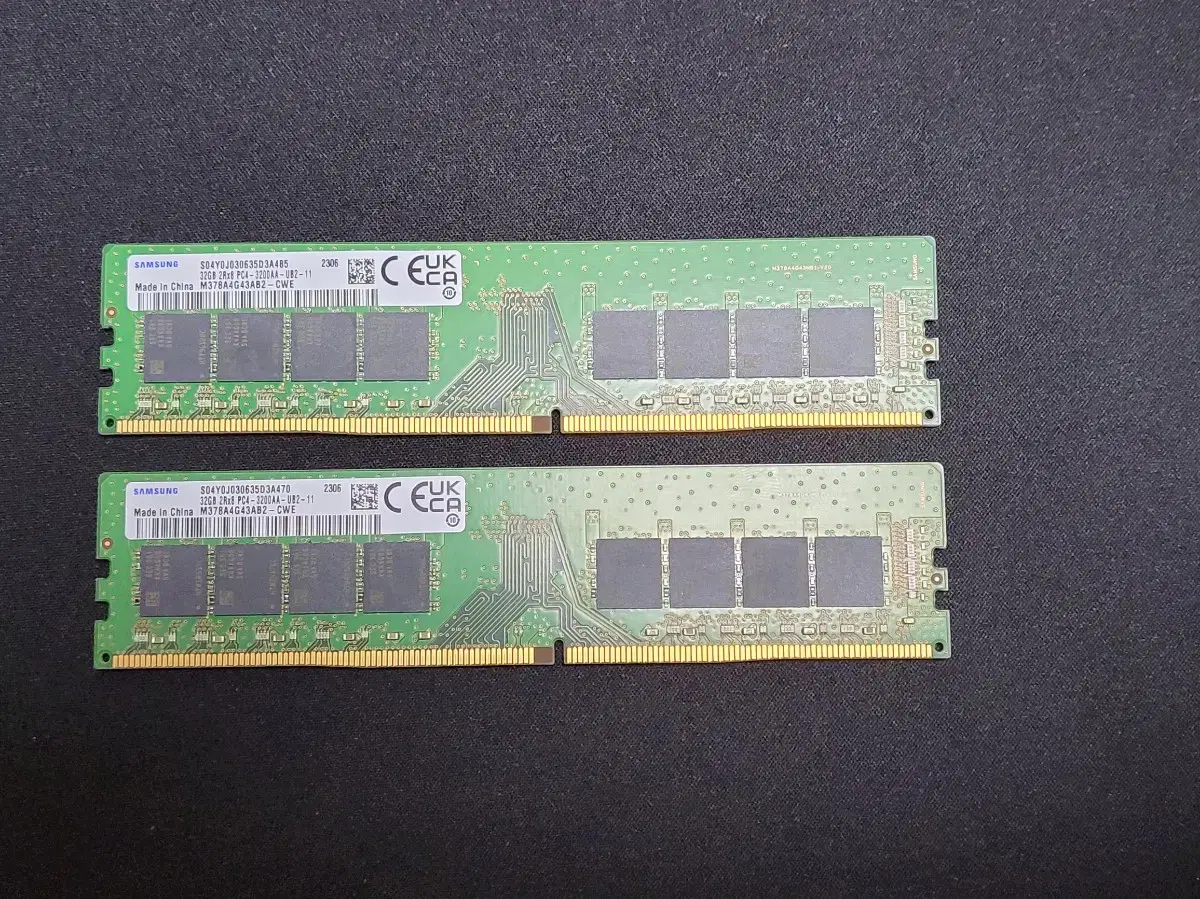 컴퓨터 부품 삼성 메모리 ddr4 3200aa 64gb(32gb 두개)