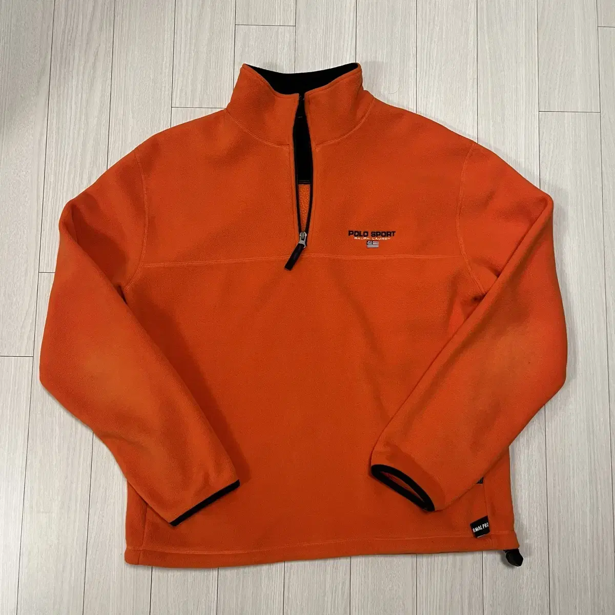 [L] Vintage Polo Sports Hoodie Fleece Half Zip Orange