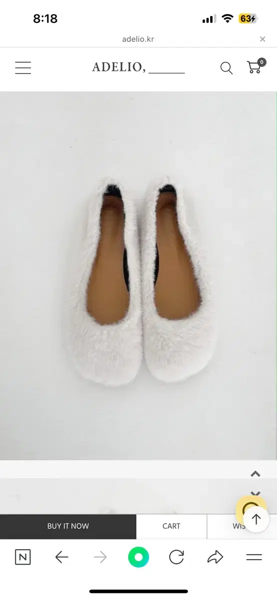 아델리오 fake fur flat shoes 아이보리