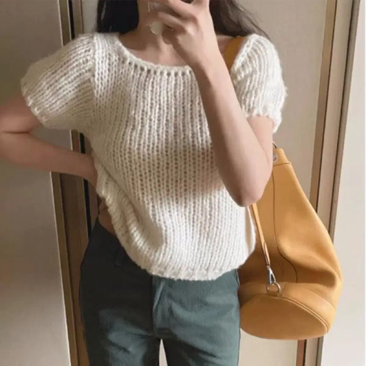 Alpaca Puff Vahn Knit Heart-Signal Coordination