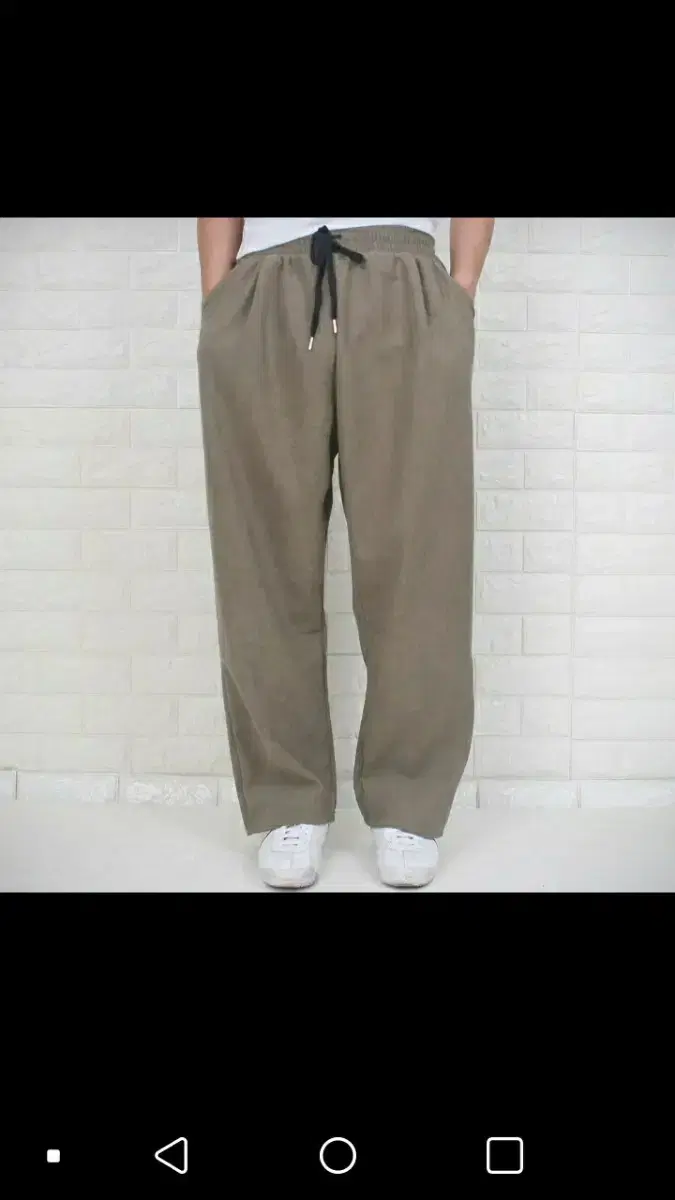 Balloon wide-banded brushed corduroy pants unisex