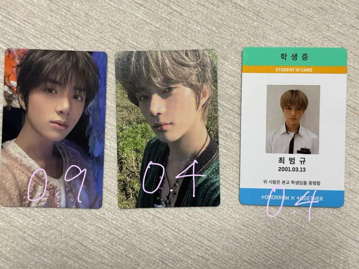 txt beomgyu shrara /943 day student ID