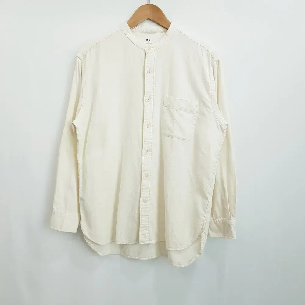 Uniqlo Henry Neck Solid Plain Overfit Long Sleeve Shirt Unisex M H37