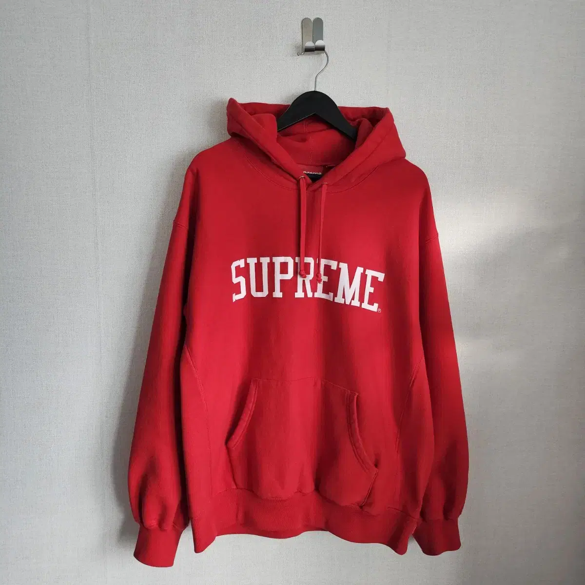 슈프림  Hooded Sweatshirt Red 바시티 후드 후드티